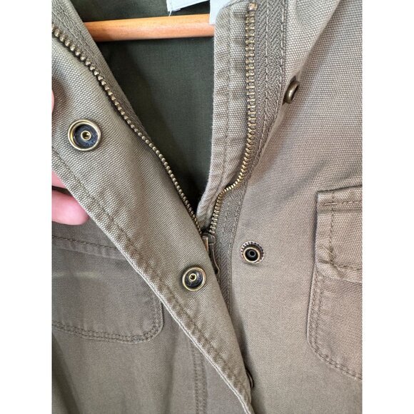 Hinge Women's Olive Green Jacket Size XS long sleeve lightweight 100% cotton - Picture 4 of 11